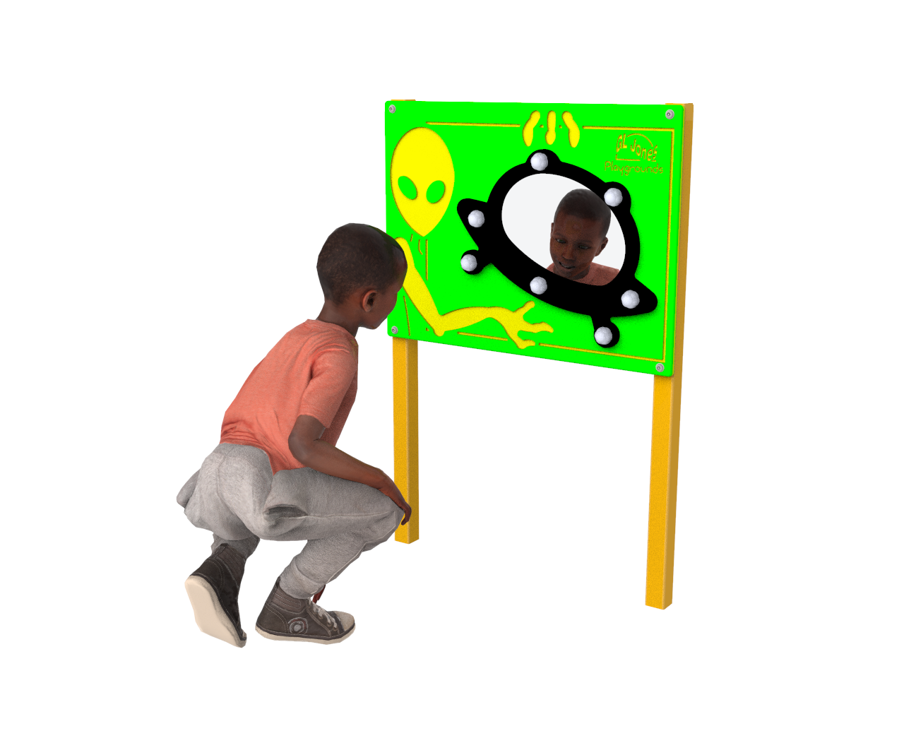 GL Jones Playgrounds - Alien Inclusive Free Standing Mirror Panel